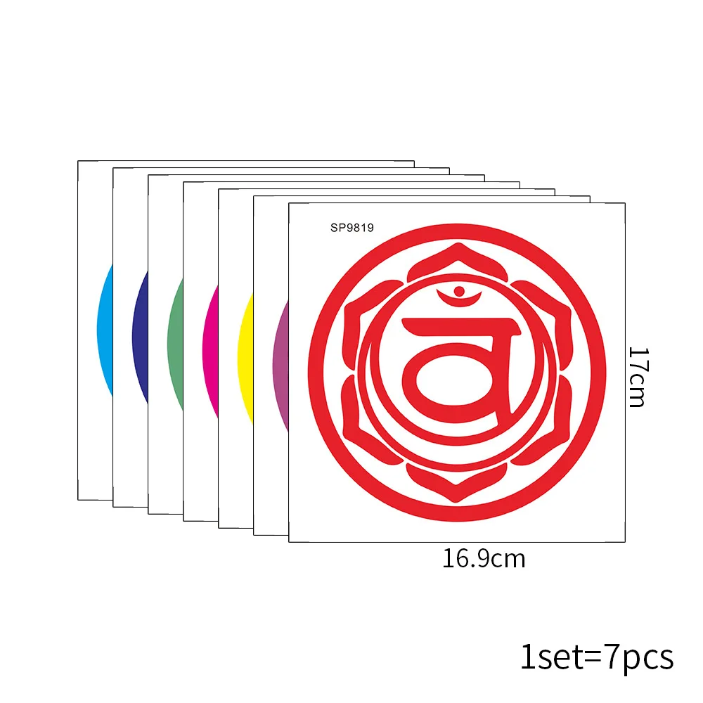 7 Chakras Vinyl Stickers Health Aum Meditation Yoga Om Meditation Symbol Art Wall Decals Home Decoration 7PCS/Set