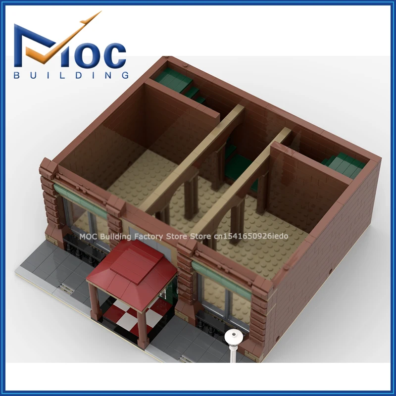 MOC ビルディングブロック モジュラーシリーズ 空のブラウン建築モデル DIY 組み立てレンガコレクション ディスプレイおもちゃ クリエイティブクリスマスギフト