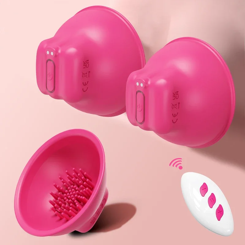 Breast Stimulation Enlargement Automatic Nipple Sucker for Women Remote Control Chest Vibrator Vacuum Pump Female Masturbator