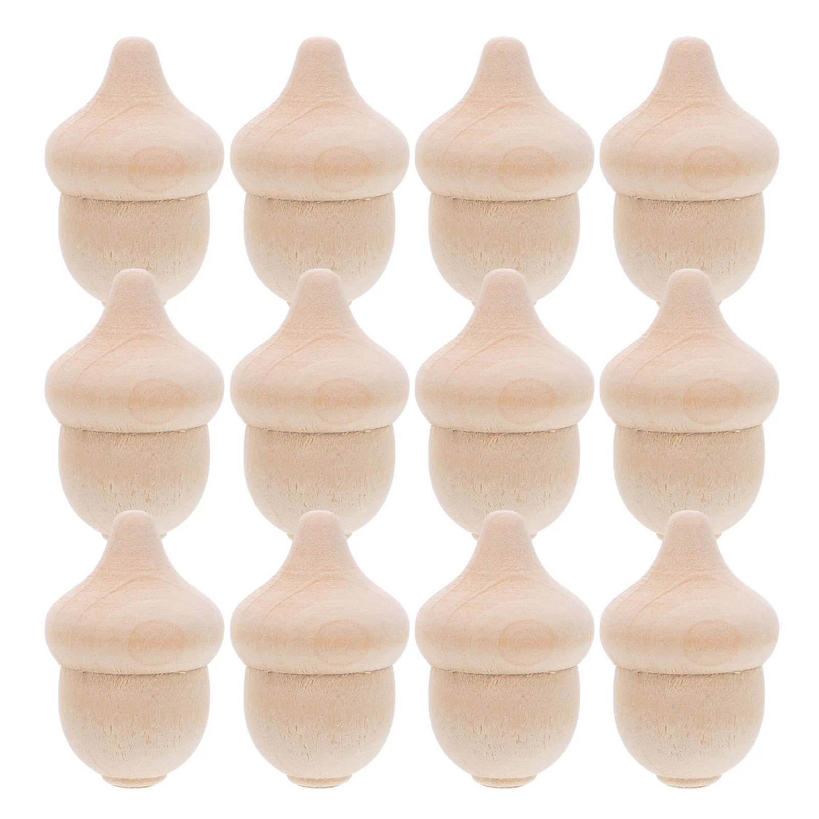 30Pcs Mini Wooden Acorn Unfinished DIY Decor Elements Natural Wood Crafts for Creativity Development Small Acorn Ornaments