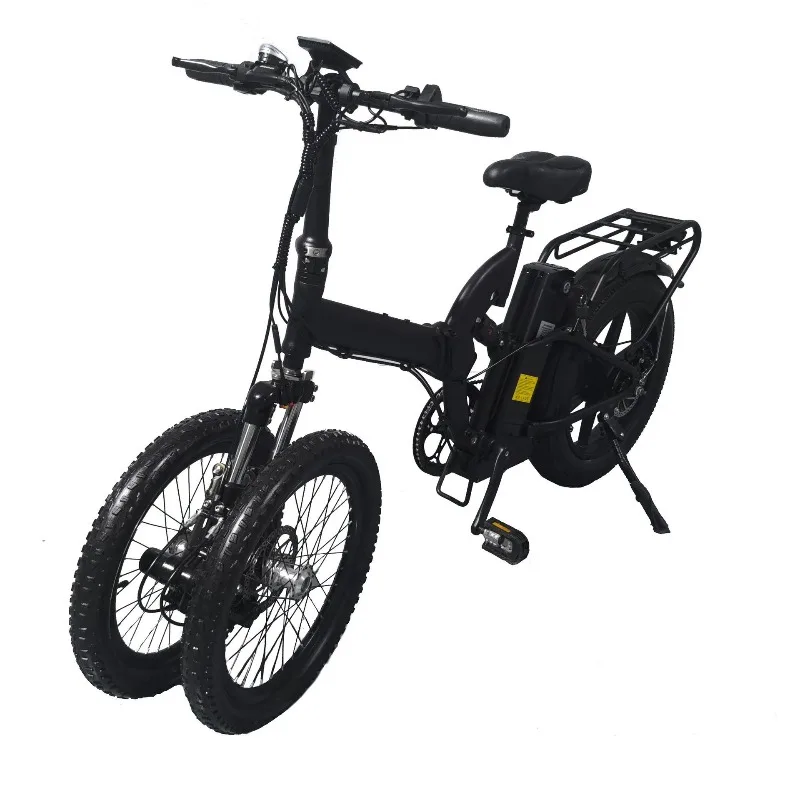 

Three-wheeled electric moped Inverted three-wheeled electric moped bicycle