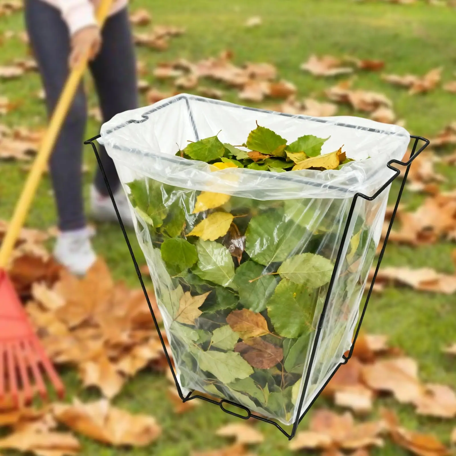 Trash Bag Holder,Outside Gardening Yard Leaf Bags Stand,Garbage Bag Holder Frame