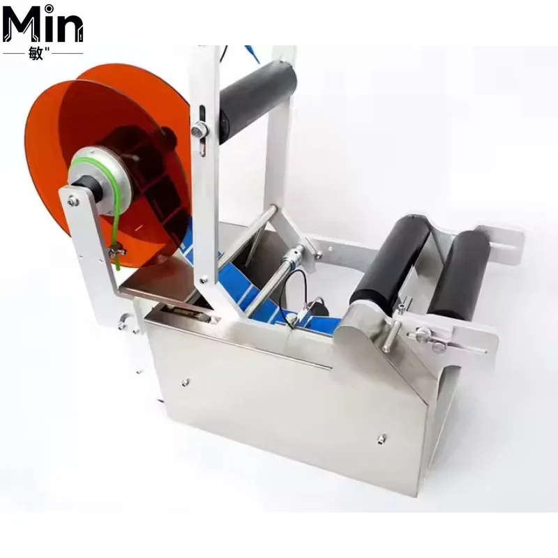 Semi Automatic Desktop Small Round Glass Bottle Self Adhesive Sticker Labeling Machine