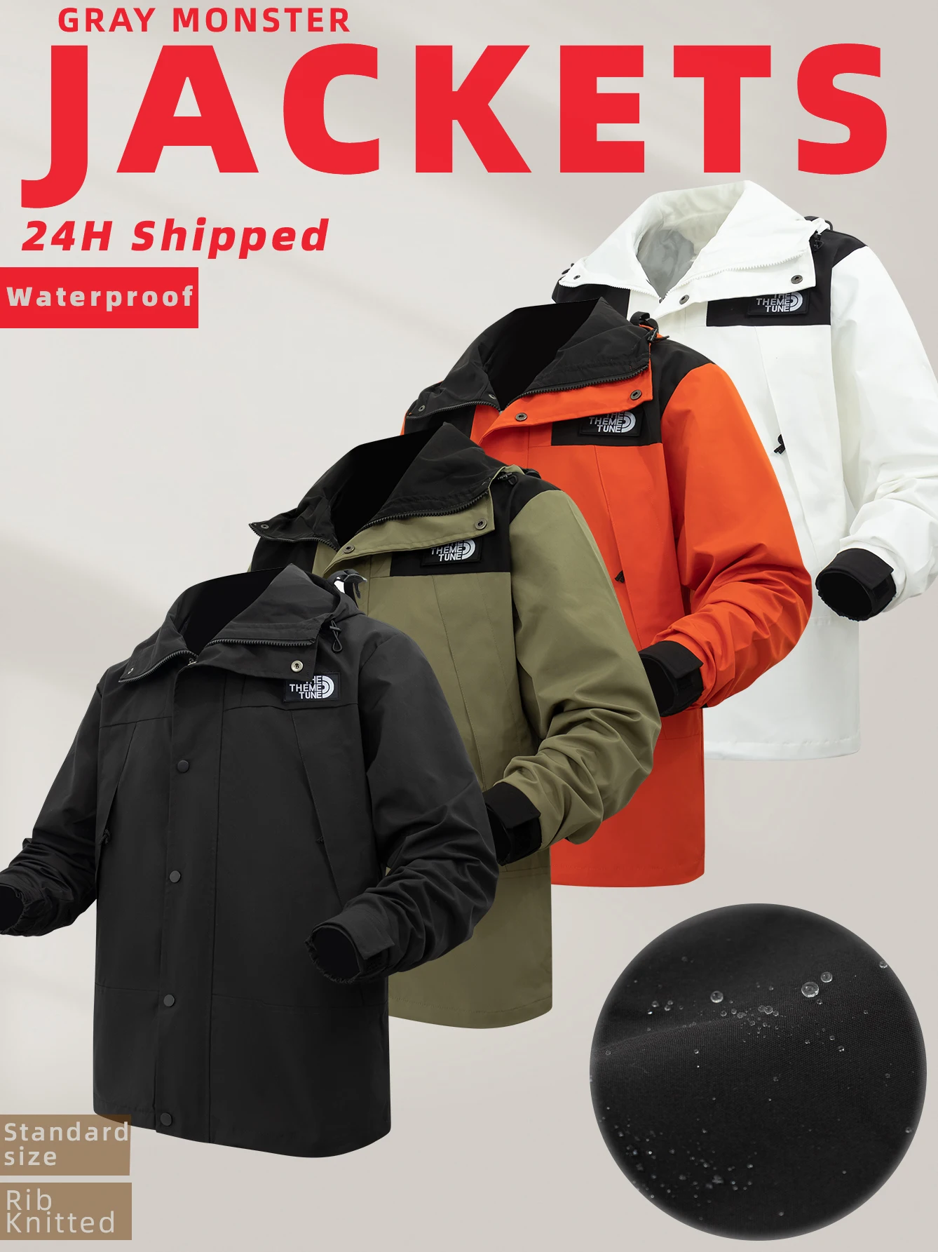 

Men's Outdoor Sports Jackets Lightweight Loose Outerwear Windproof and Waterproof Sportswear Spring&Autumn Casual Coats