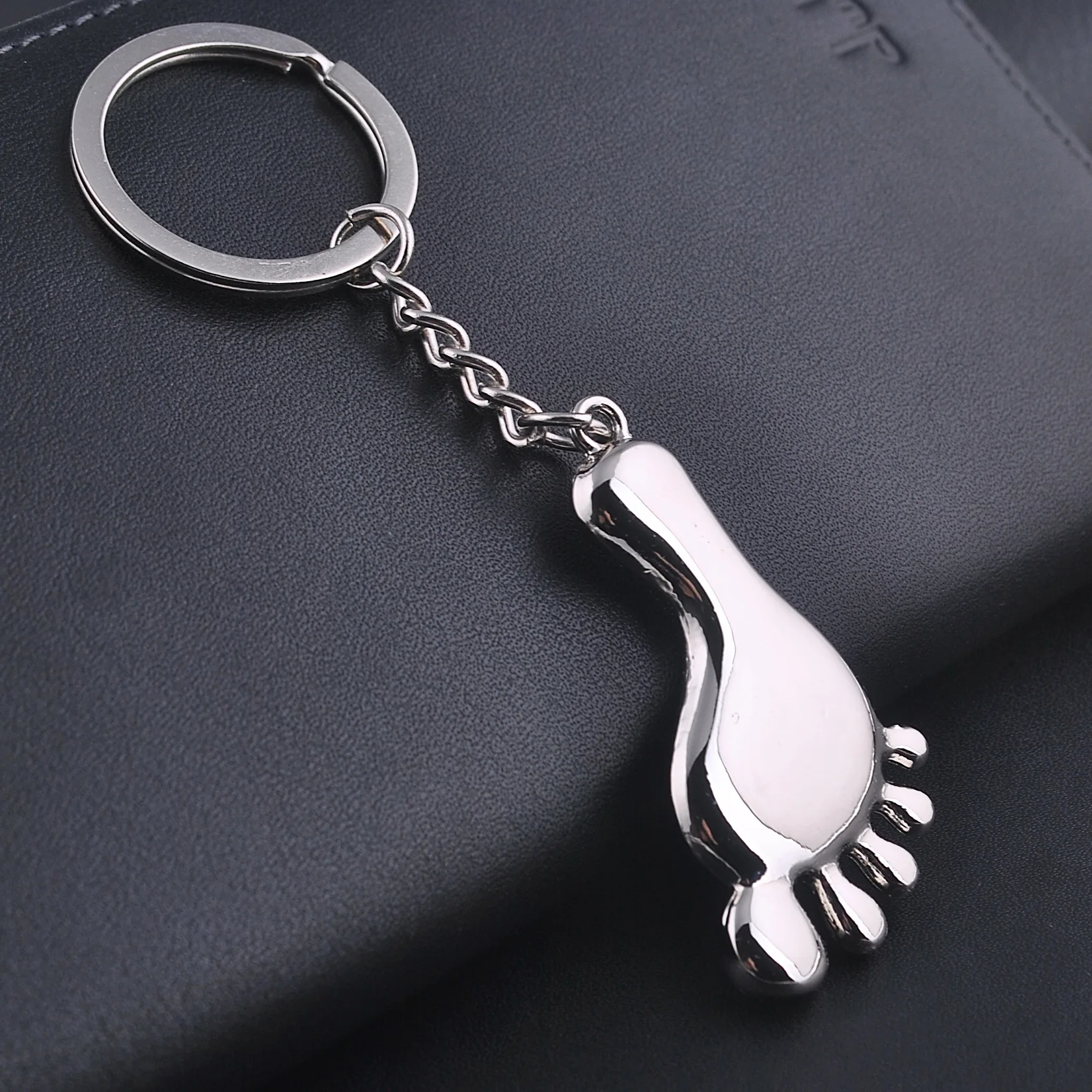 Foot Shape Key Chain Bag Decoration Key Ring Baby Foot Keyring