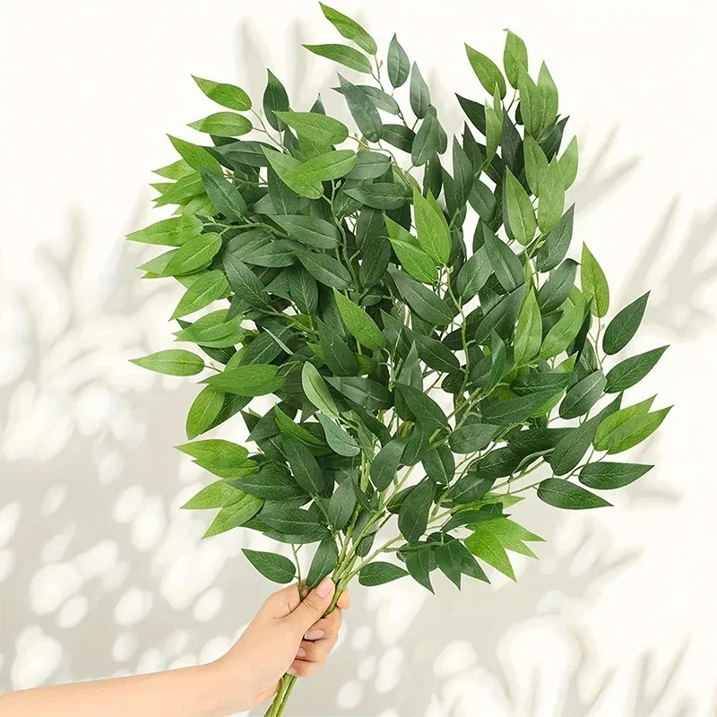 1/5/10 Pièces de Plantes Artificielles, Tiges de Verdure Italienne, Faux Arbustes de Printemps, Feuilles Vertes pour Arche de Mariage, Bouquet, Décoration Intérieure