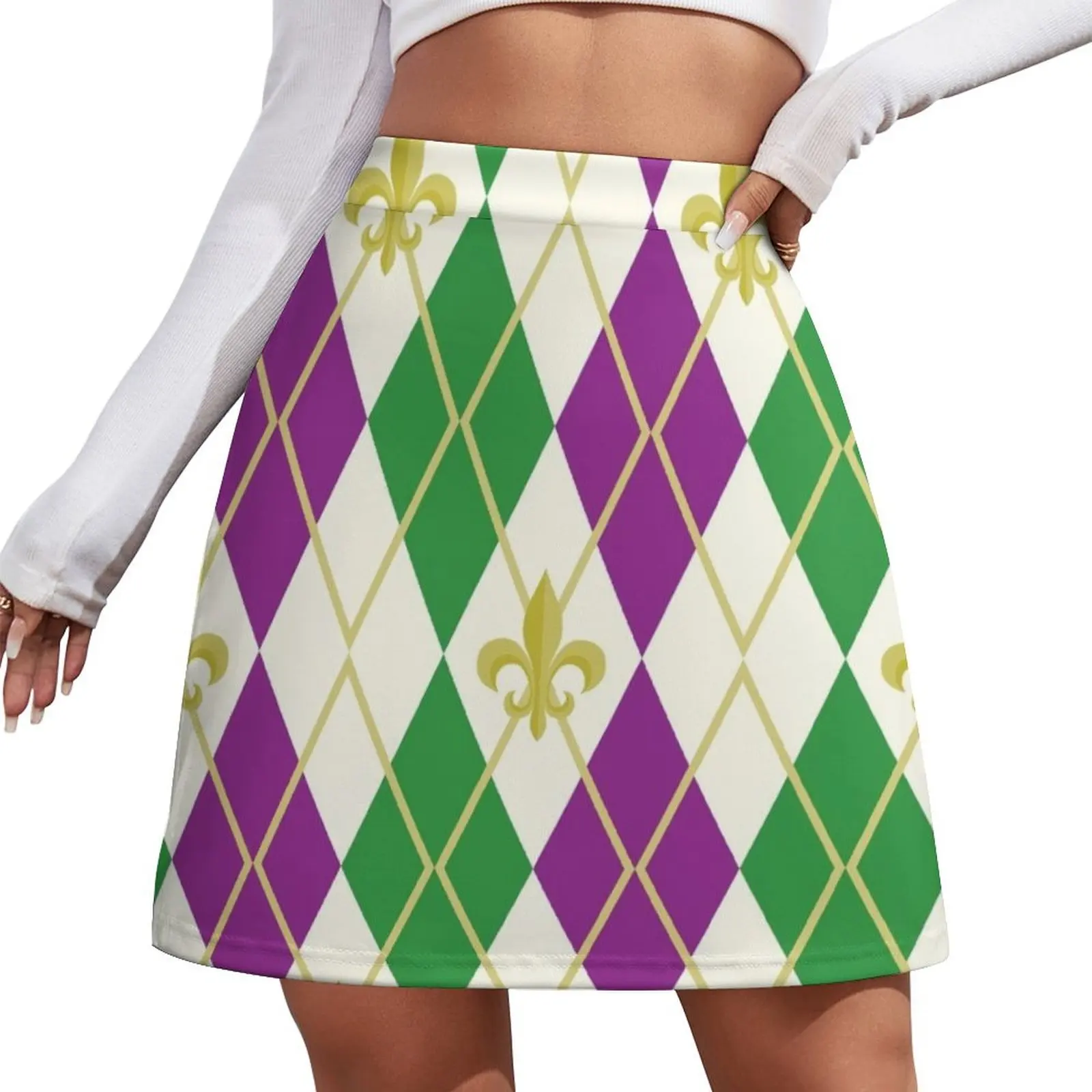 

Mardi Gras Argyle Mini Skirt Women's skirts Skirt shorts womens clothing skirts for womens 2026