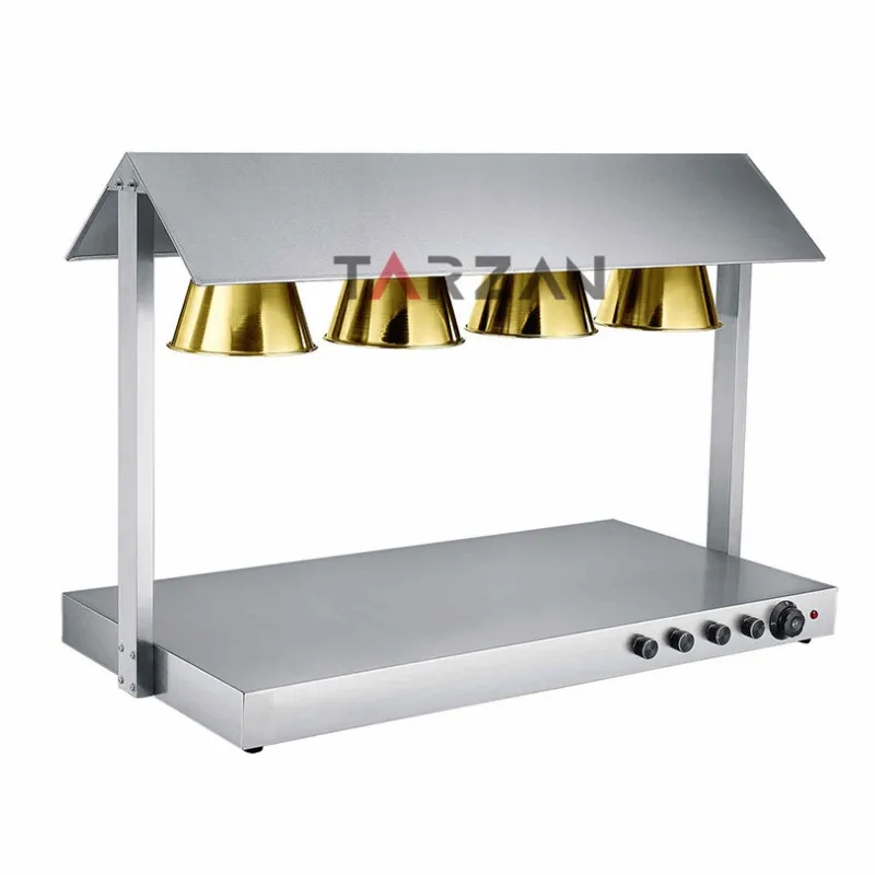 

Electric Heat Lamp Food Warmer Commercial Warming Lamps Stainless Steel Buffet Food Warmer 2/3/4 Bulbs Head Carving Light
