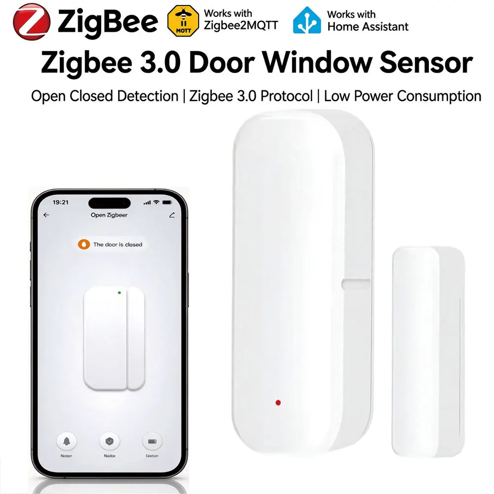 Smart ZigBee Door Window Sensor Wireless App Alert for Tuya Door Open Contact Sensor for Home Security Alexa Google Assistant