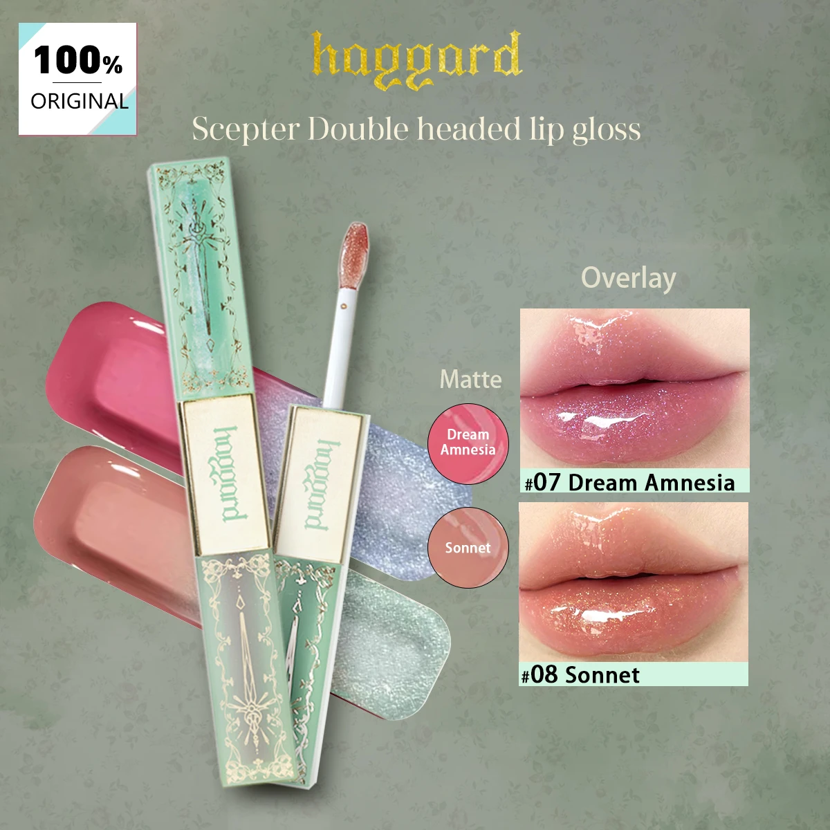 

Блеск для губ Haggard Scepter Double Headed, гладкая текстура, высокая цветопередача, стойкий эффект, глянцевое покрытие, универсальное применение