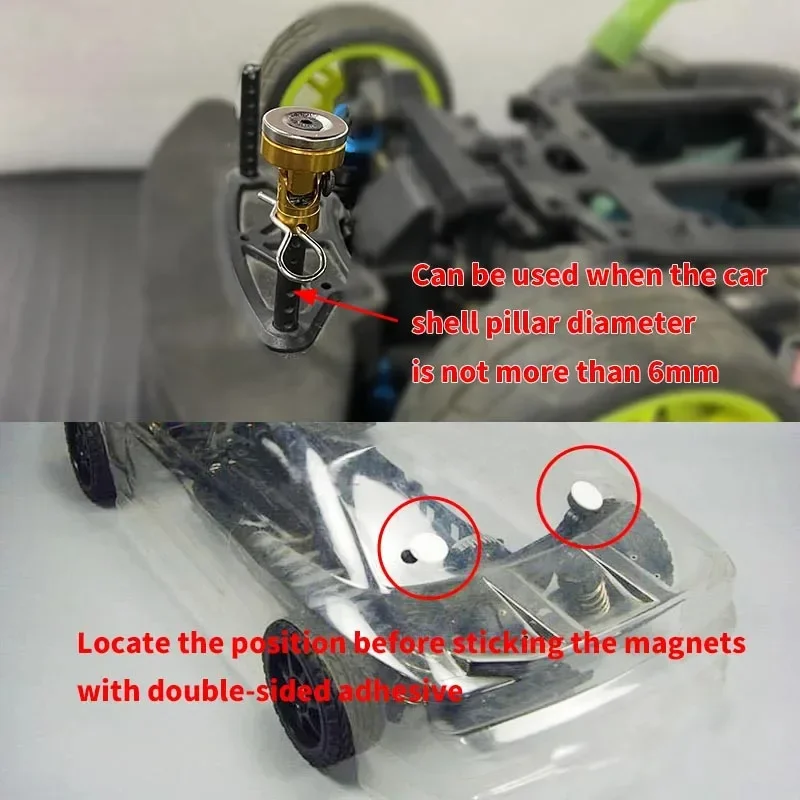 

4pcs 1/10 RC Car Metal Strong Magnetic Shell Column Post for Traxxas Tamiya Redcat Body Mount Clip Vehicle AXIAL SCX10 Toy Part