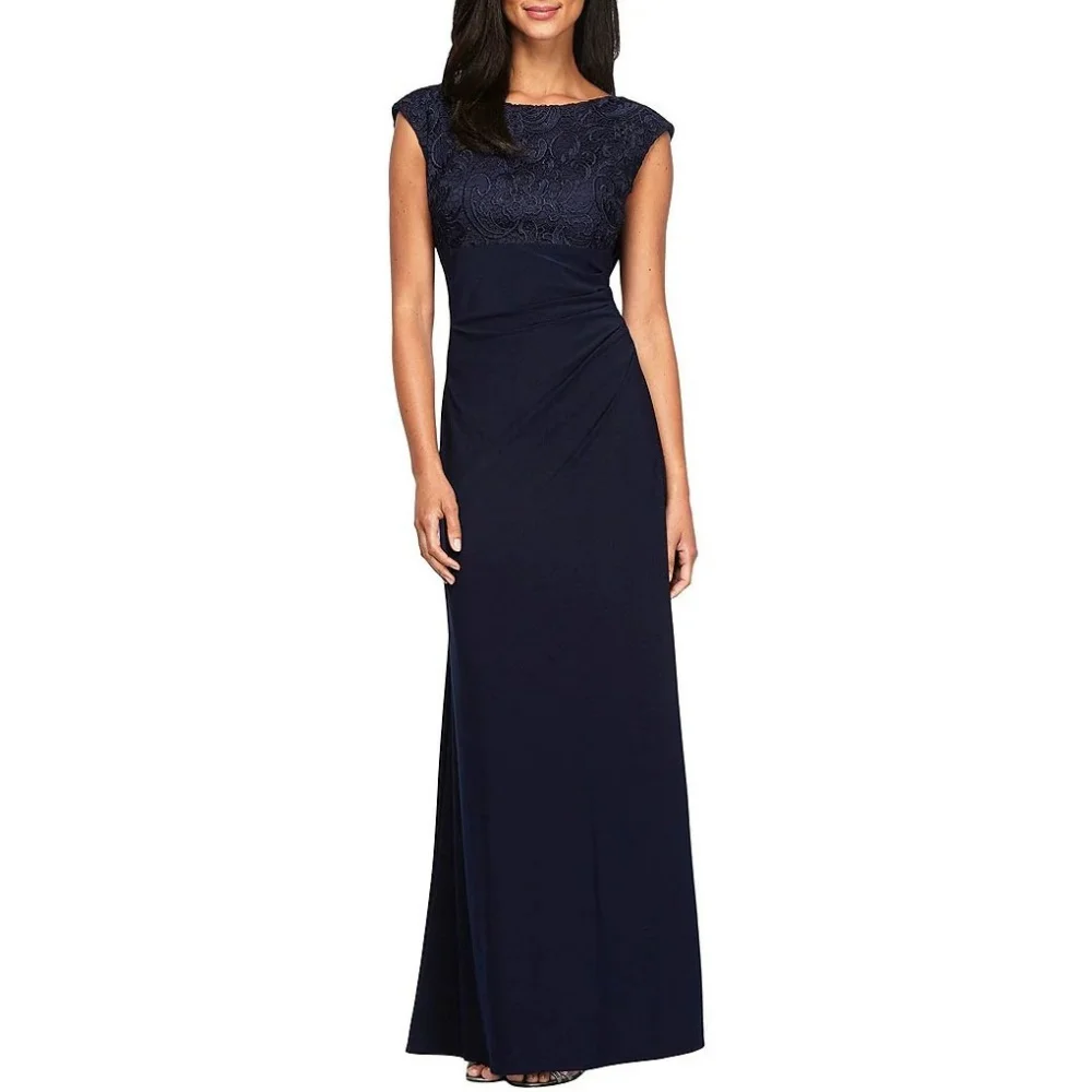 

Customized Mother of Dresses Formal Evening Gowns Mermaid Elegant Bride Party Dress Lace Cap Sleeve robes invitée mariage