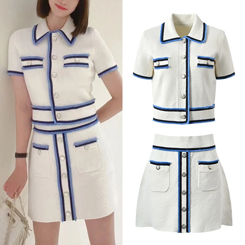 

Faionable Роскошный комплект из двух предметов весна-лето Ele Ladylike Dr Ensemble Tee-Quarter Sve Midlife Women's Faion