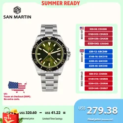 San Martin 39mm Automatic NH34 Men's Watch Sport GMT Diving 20Bar Enamel Dial Sapphire AR Self Winding Wristwatch Montre SN0136