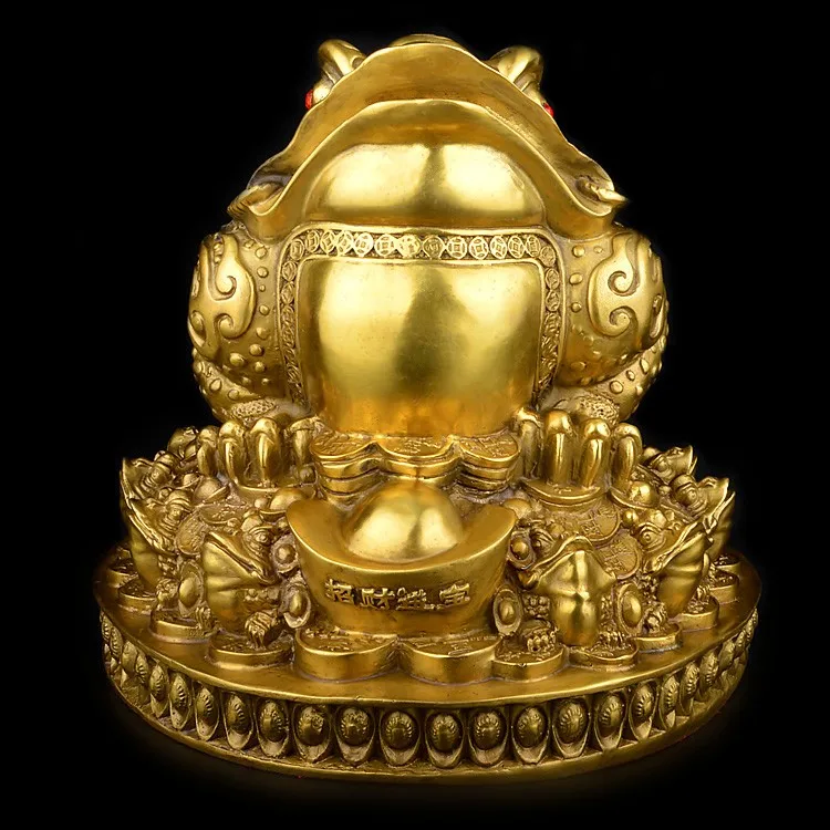 TOP GOOD office home protective- Talisman House Protection Money Drawing JIN CHAN treasure FENG SHUI Brass statue 32 CM LARGE