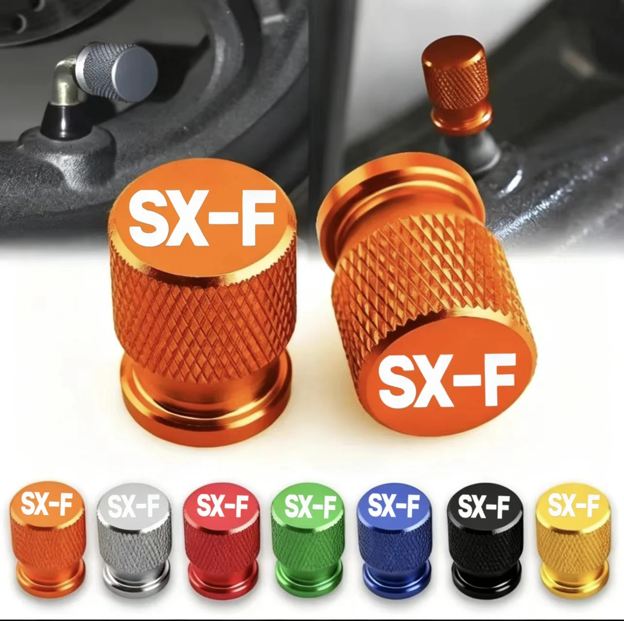 

2026 new model motorcycle tire valve core covers and air nozzle caps are suitable for KTM SX-F series models.