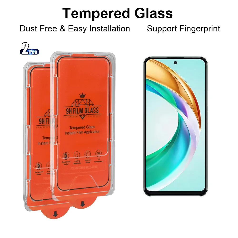 

2pcs Tempered Glass for Honor X6b / X6c / X6a / X6 / X60 GT / X9C Smart / X60i / X60GT Screen Protector Dust-free Easy Install