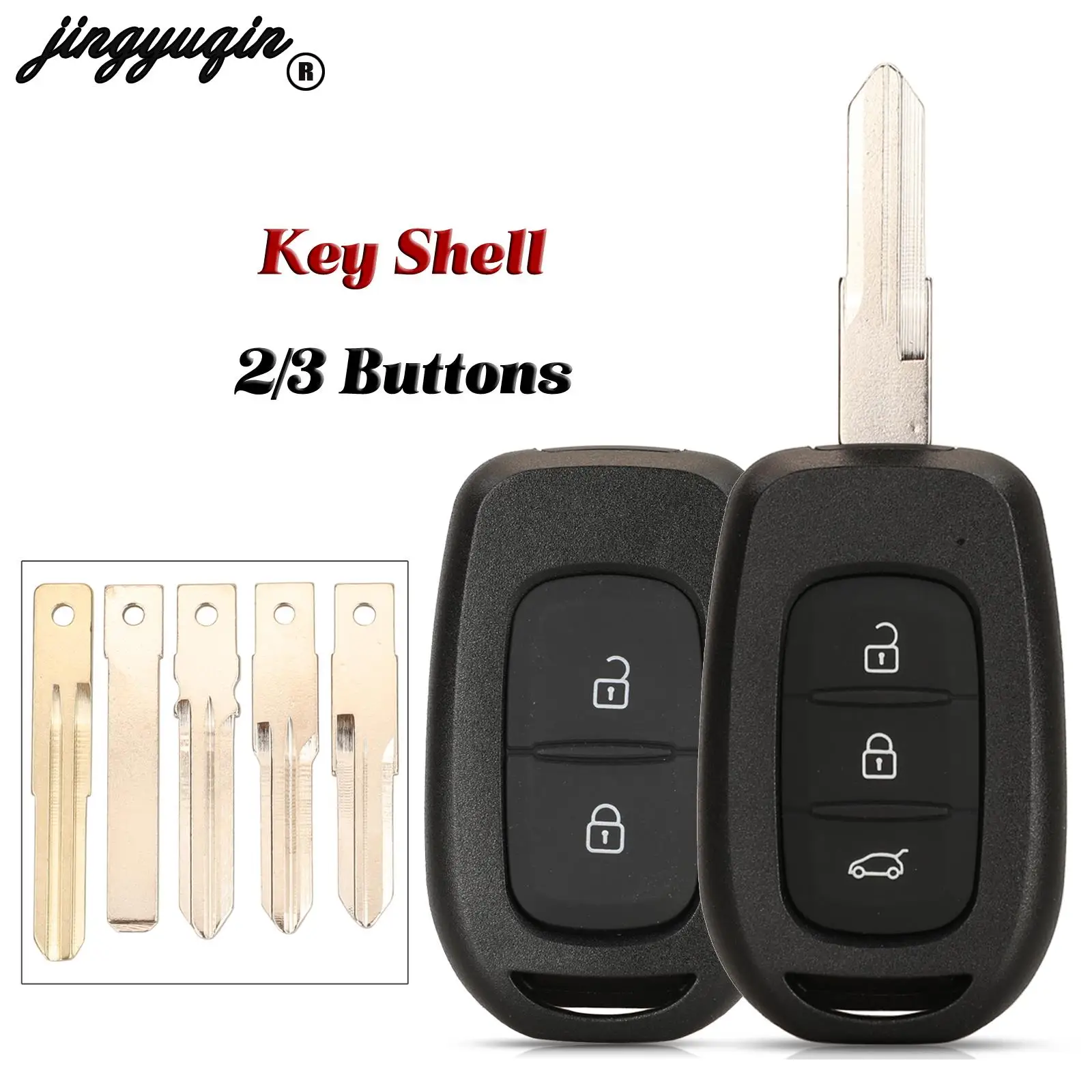 jingyuqin 2/3 Buttons For Renault for Renault Sandero Dacia Logan Remote Car Key Shell Fob Key Case Cover New Replacement