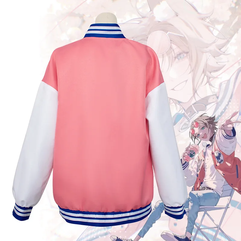 Nijisanji mysta rias cosplay casaco vtuber luxiem raposa cherry blossom jaqueta de beisebol e óculos de sol acessórios