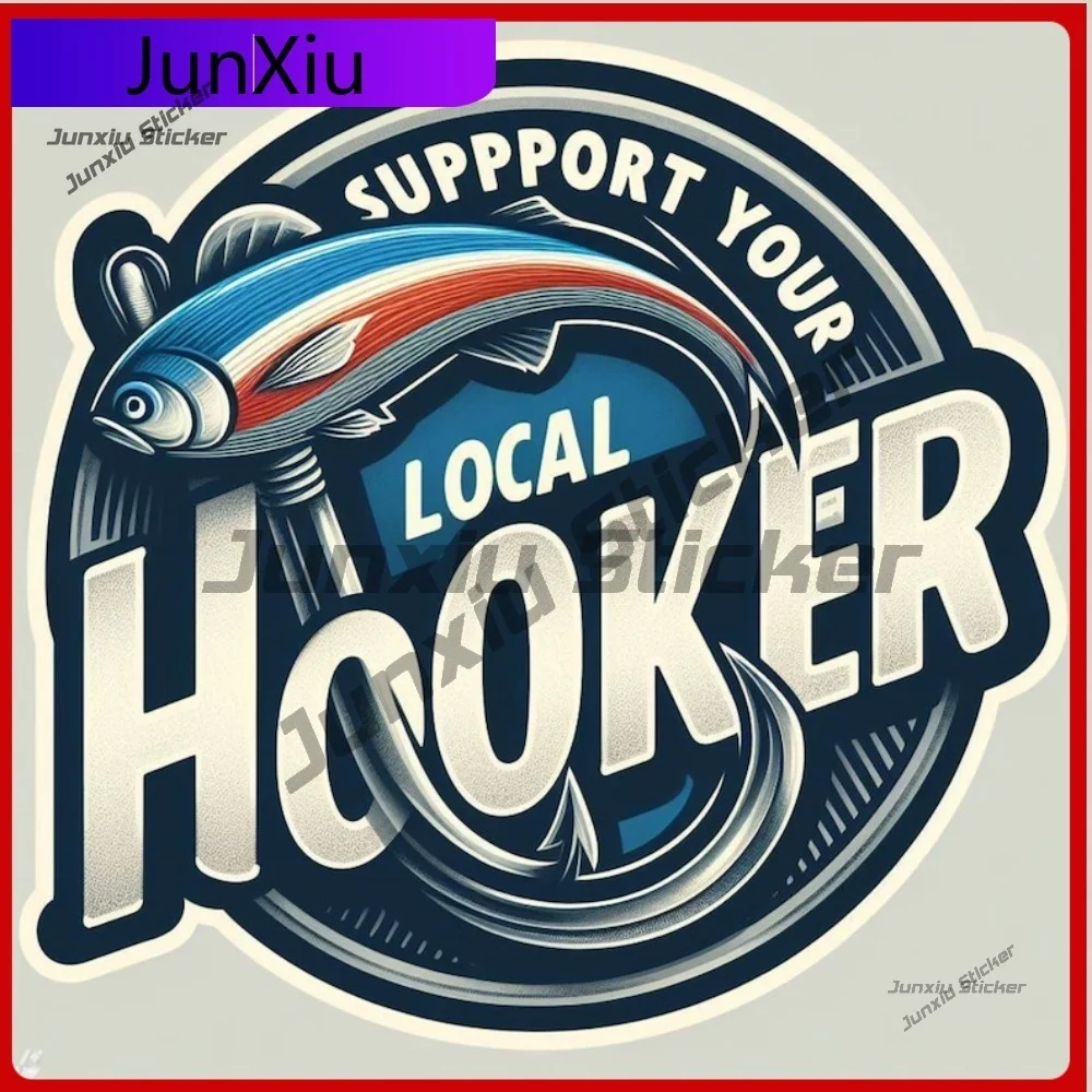 

Stylish Funny Fishing Sticker UV Resistant Waterproof Vinyl Decal Durable Surface Scratch Stylish Vehicle Sunproof Exterior