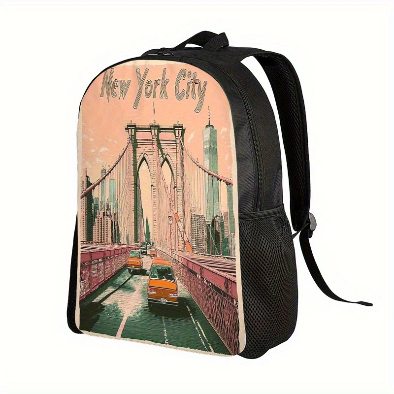 

1 New York-themed backpack, unisex - casual campus, travel or daily commute bag with iconic New York skyline