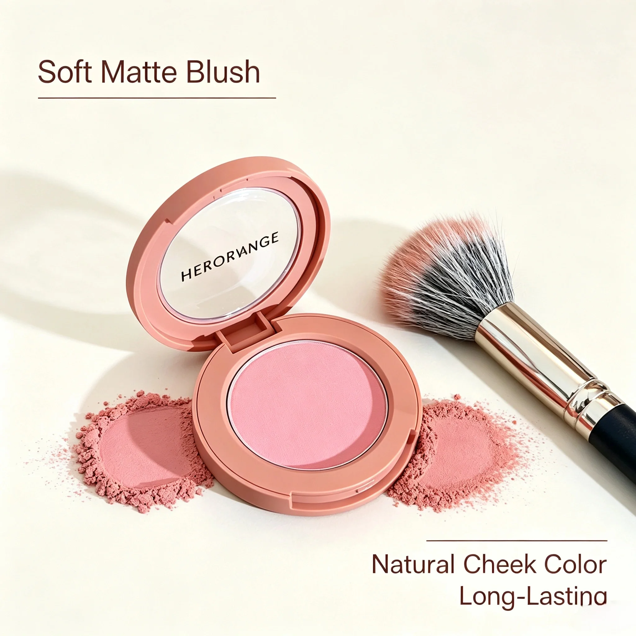 HERORANGE Creamy Blush Soft Matte Natural Color Long Lasting Daily Cheek Makeup For Women