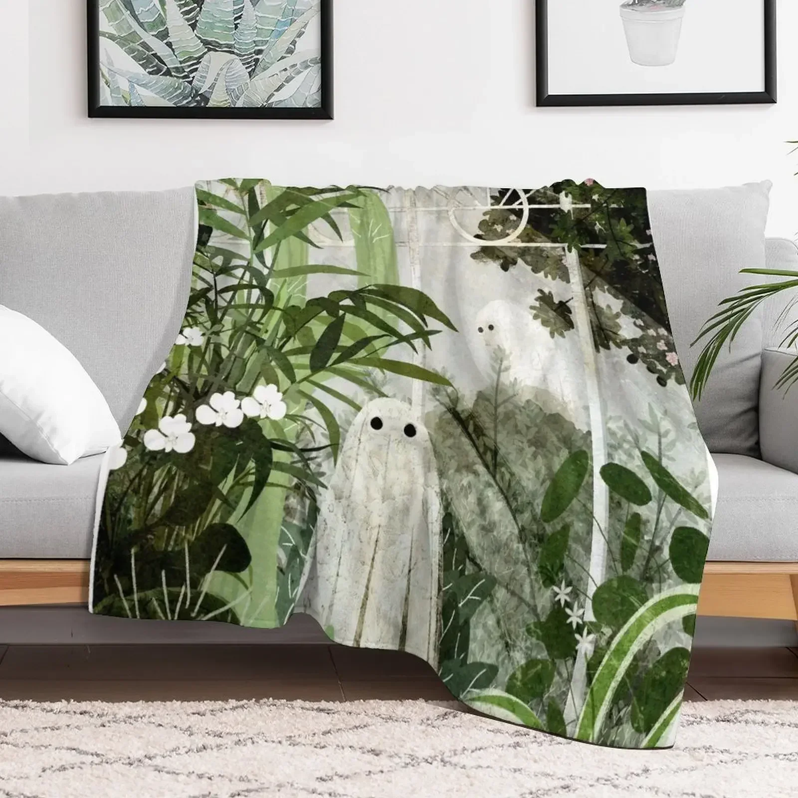 

There's A Ghost in the Greenhouse Again Throw Blanket halloween Soft Plush Plaid Blankets