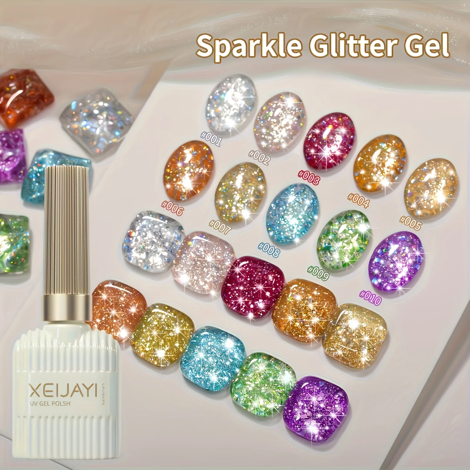 XEIJAYI Diamond Shine Nail Art 1/10 pcs 15ml Soft Nail Polish Soak Off UV LED Nail Gel