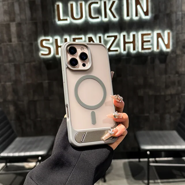 For iphone 17Promax Transparent Magnetic Ring Case with Card Slot Design, Protective Cover for iPhone 16/15/14/13