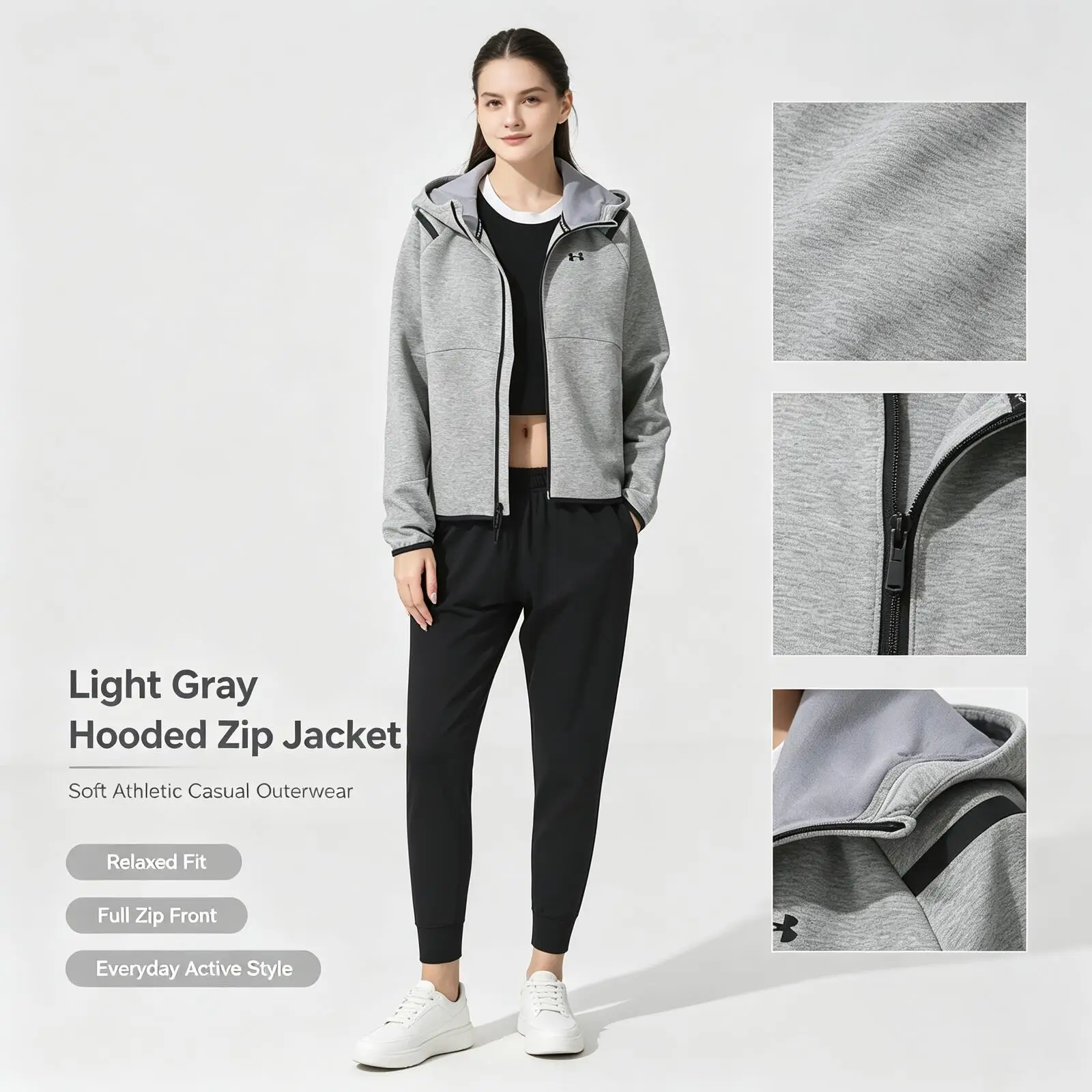 Under Armour Women's Ua Unstoppable Sportswear Knitted Hooded Jacket Outdoor Windproof Casual Top 1379842-011