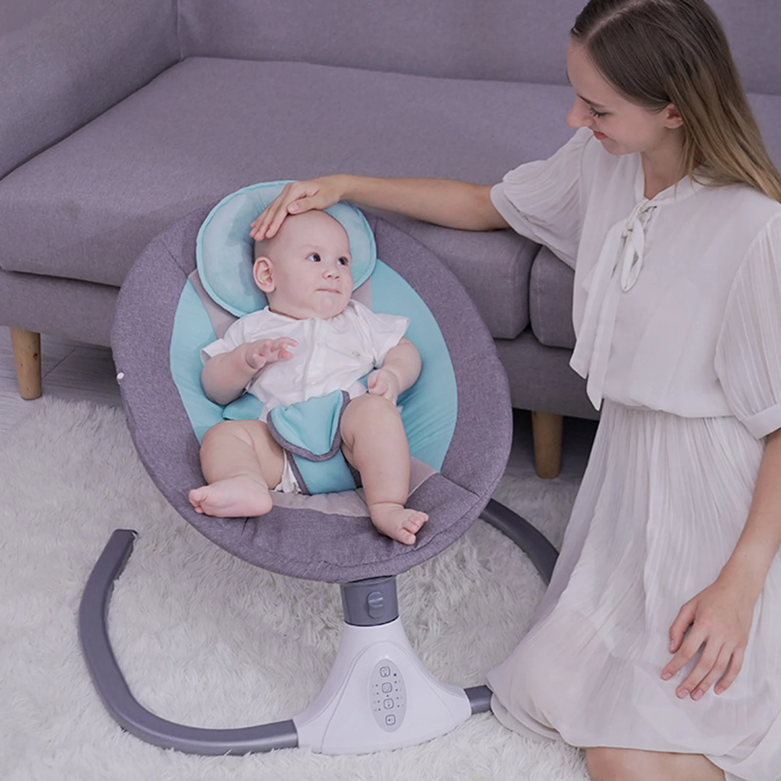 Automatische Elektrische Baby Uitsmijter Schommel Stoel Cradle Rocker Seat Springkussen Met Muziek En Speelgoed Voor 0-12 Maanden 3-12Kg