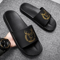 Summer Men Slippers Indoor Home Slides Bathroom Shoes Comfortable Outdoor Sandals Clogs Beach Slippers Flip Flops For Male 40-47