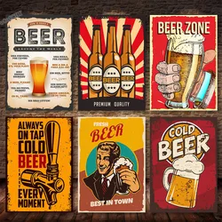 Vintage Beer Wall Art Poster Retro Beer Premium Quality Fresh Beer Best in Town Canvas Painting Retro Bar Restaurant Decor Mural