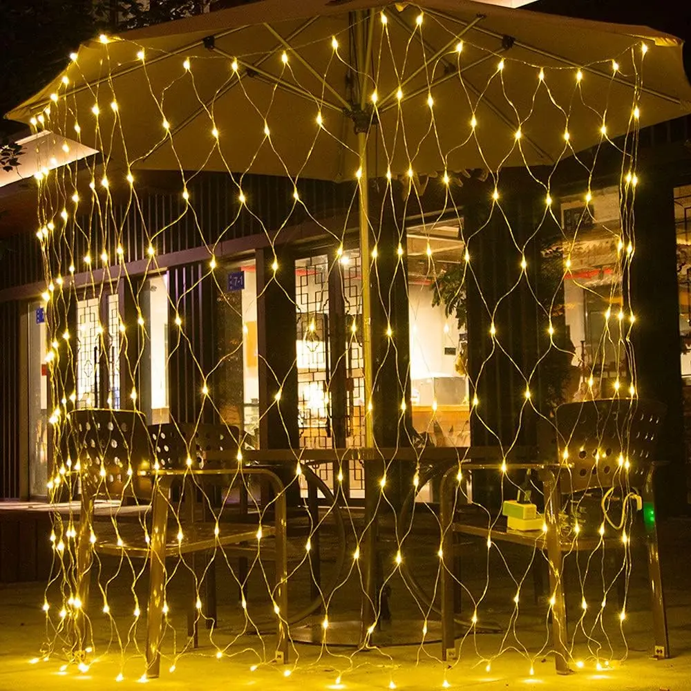 

Solar Net String Lights Outdoor Waterproof Mesh Light Solar Garden Fairy Light Dimmable Timing for Baloncy Gazebo Christmas Room