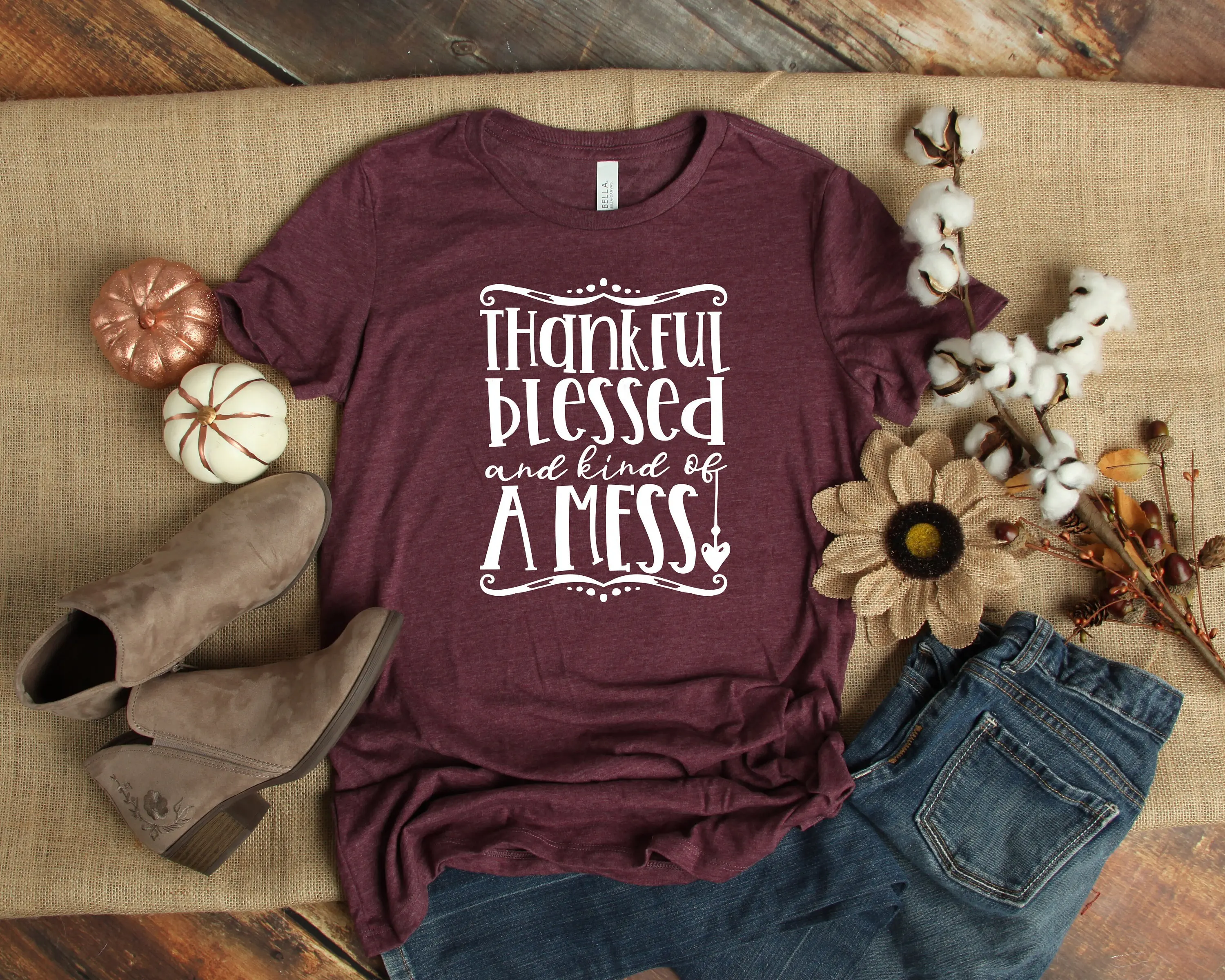 Thankful Blessed T Shirt Thanksgiving Fall Matching Pumpkin Family s