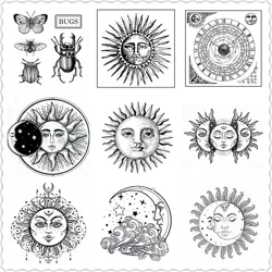 2022 New DIY Sellos Seal For Scrapbooking Clear Stamps Card Making Moon Sun Insect Steampunk Stamp Account Craft Set