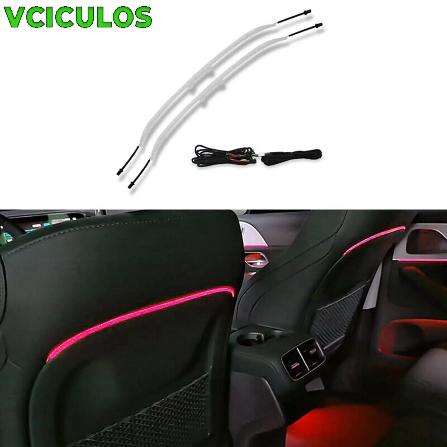 

1 комплект, 64 цвета, светодиодная лампа на спинку сиденья, окружающий свет, спинка, лампа для Benz C W205 GLC X253, аксессуары для салона автомобиля, запасные части