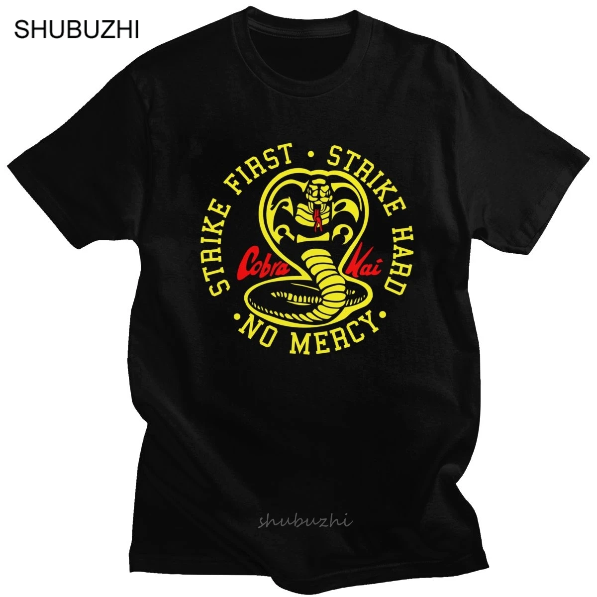 Kai The Karate Kid Tshirt Men Cotton Strike First Strike Hard Snake 80S Movie Tee Tops Short Sleeve Summer T-shirt Clothes