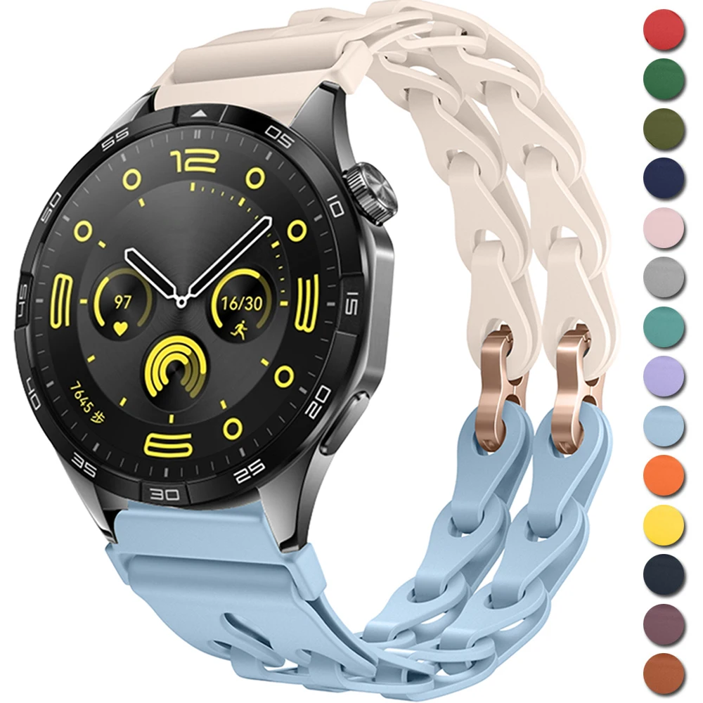 20mm 22mm band For Huawei GT4 fashion skeleton bracelet silicone strap samsung watch6 creative universal strap