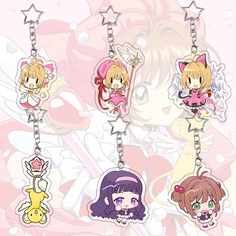 

Kawaii Cardcaptor Sakura Acrylic Keychain Chibi Kero-chan Tomoyo Daidouji Anime Cartoon Cosplay Props Role Keyring Birthday Gift
