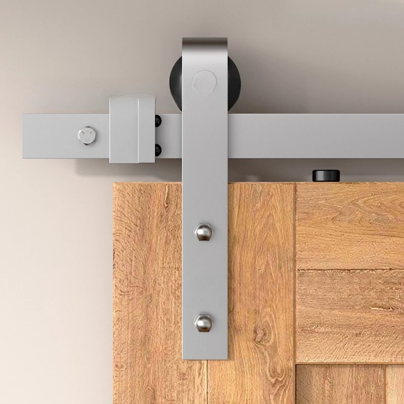 

Stainless steel classic barn door rails J type, American sliding door hardware