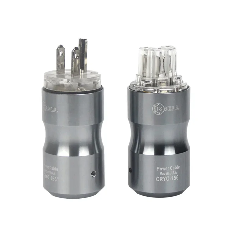 

HiFi AC Power Cord Schuko Plugs For Audiophile DIY Cable Krell Gold/Silver Plated US Power Plug IEC Audio Connector