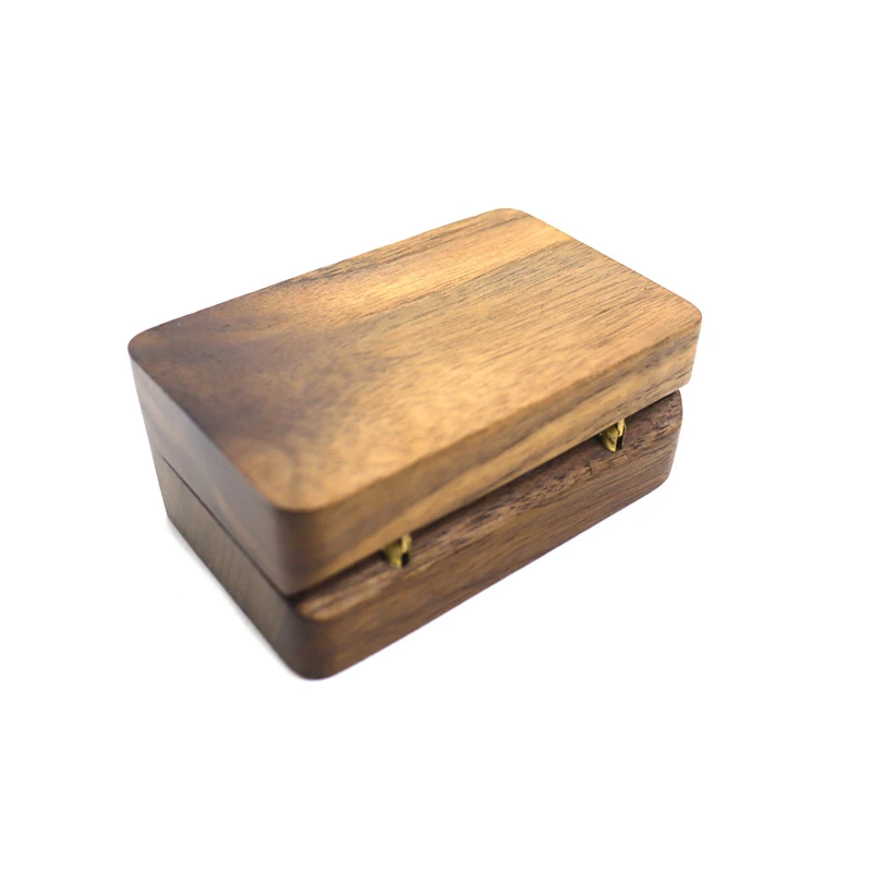 Solid Wood Black Walnut Window Exquisite Cufflink Box Sleeve Nails French Cufflink Collar Clip Box Package Gift Box