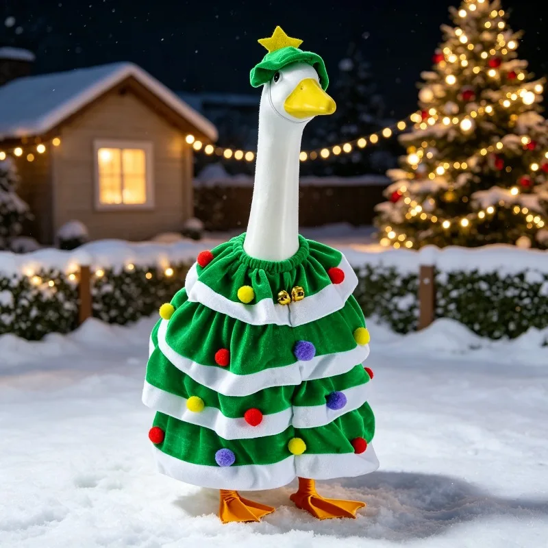 2026 Christmas Tree Porch Goose Costume Holiday Costume Props Pet Costume with Hat Christmas Costume Without Goose