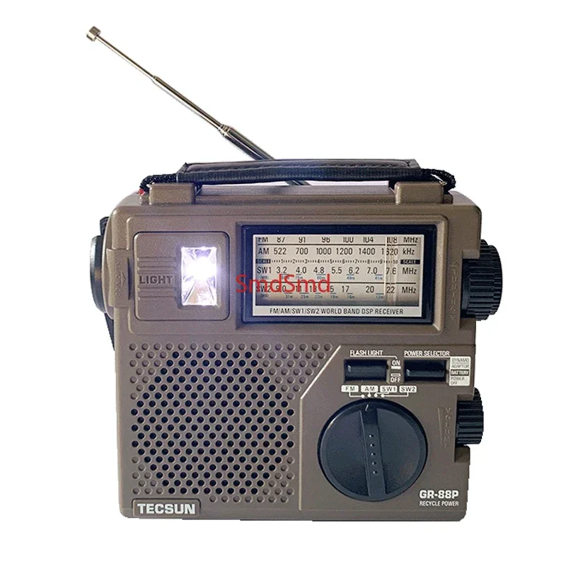 GR-88 GR-88P Digital Radio Receiver Emergency Light Radio Dynamo Radio With Built-In Speaker Manual Hand Power