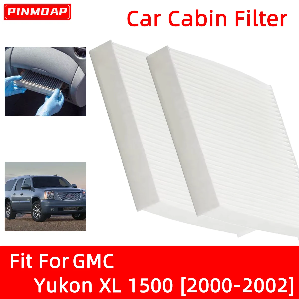 Car Cabin Air Filter for GMC Yukon XL 1500 2000-2002 Auto Filters Carbon Fiber CF8791A GM99105 CAF7707 MC15388 E1AC1003 24805