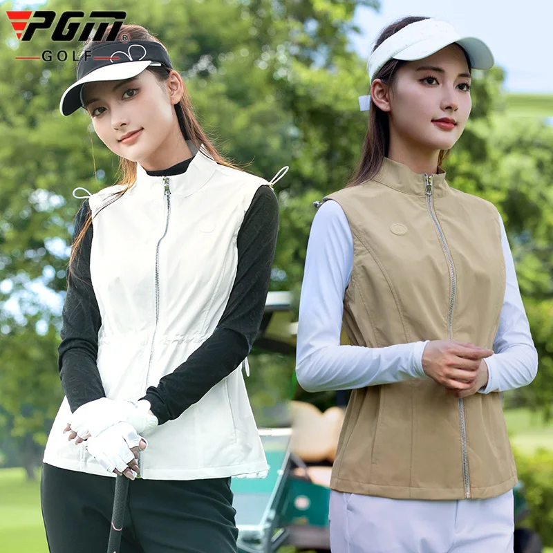 

Pgm Одежда для гольфа Женский ветрозащитный жилет для гольфа Тонкие спортивные куртки без рукавов Женский жилет для фитнеса с завязками на талии Универсальные пальто