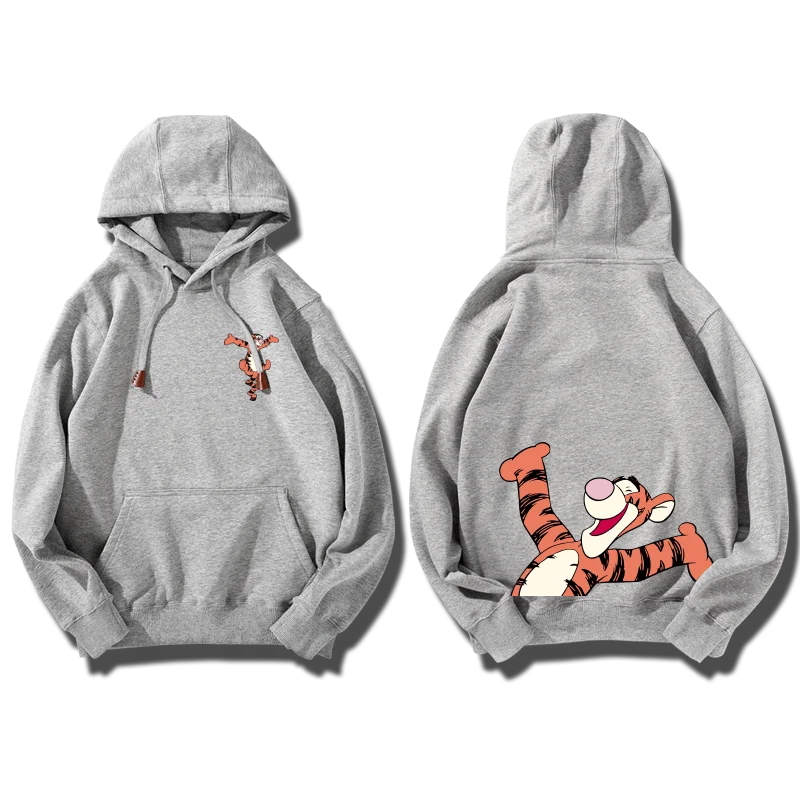 Disneyland women\'s hooded sports couple jacket Pooh Bear fashion Tigger hooded pullover hoodie couple hooded hoodie women\'s top