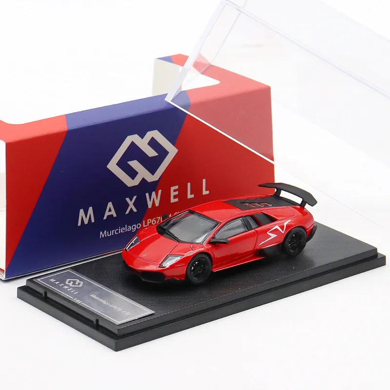 Modèle de voiture miniature en alliage métallique de collection à l'échelle 1:64, simulation haute fidélité, Maxwell GT Lamborghini Aventador SVJ, cadeau idéal