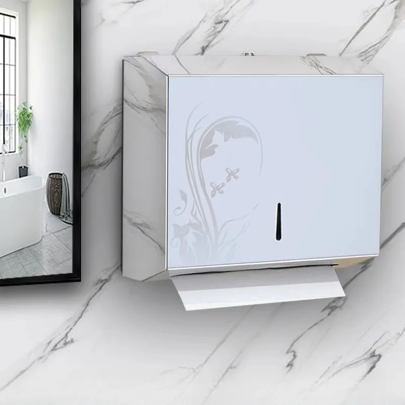 Stainless Steel Tissue Box Hotel Toilet Wall-mounted Moisture-proof Paper Holder Home Storage Paper Bathroom Accessories